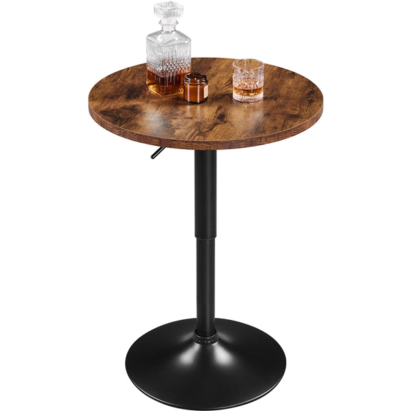Adjustable Height Pub Table Counter Height Bistro Table w/ 360° Swivel Tabletop