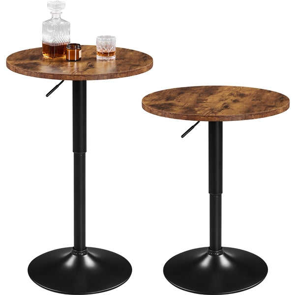 Adjustable Height Pub Table Counter Height Bistro Table w/ 360° Swivel Tabletop