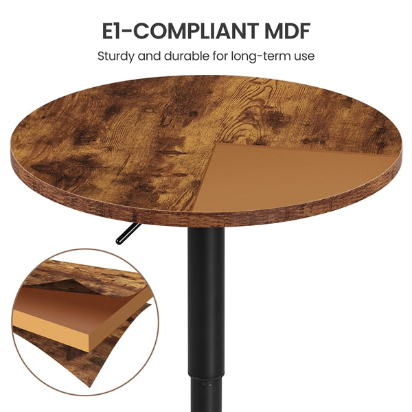Adjustable Height Pub Table Counter Height Bistro Table w/ 360° Swivel Tabletop