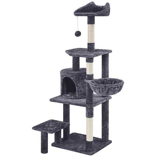 Yaheetech 57" Tall Cat Tree — Deluxe Multi-Level Cat Tower with Condo, Basket, Scratching Posts