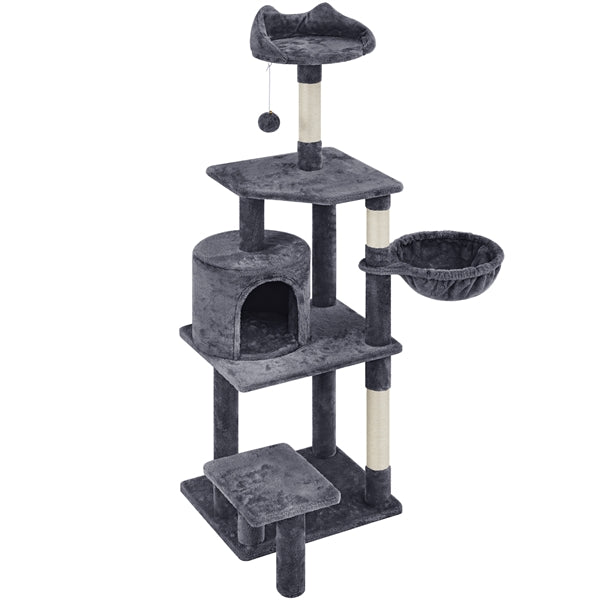 Yaheetech 57" Tall Cat Tree — Deluxe Multi-Level Cat Tower with Condo, Basket, Scratching Posts
