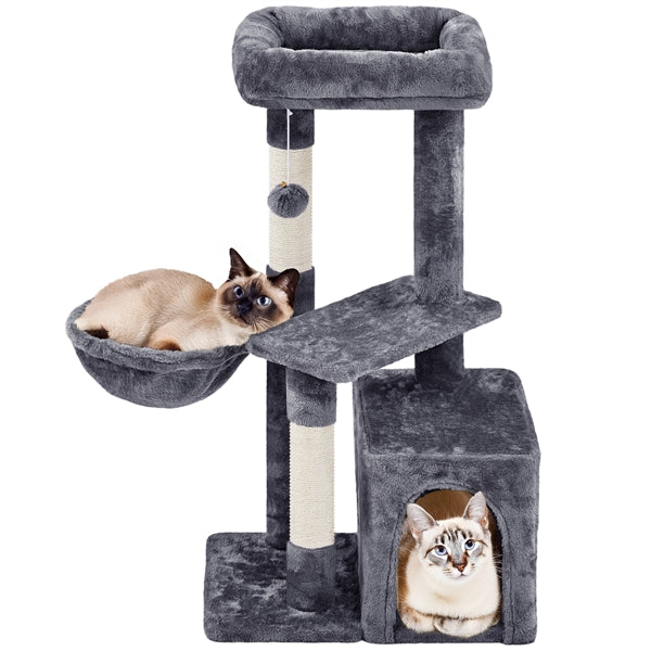 Cat Tower Plush Cover Cat Tree with Condo/Nest/Platform/Basket Big