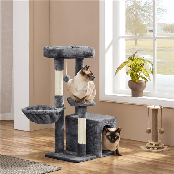 Cat Tower Plush Cover Cat Tree with Condo/Nest/Platform/Basket Big