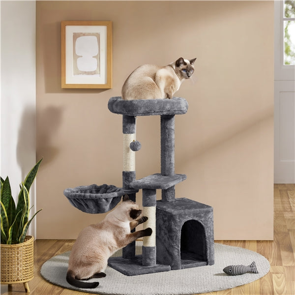 Cat Tower Plush Cover Cat Tree with Condo/Nest/Platform/Basket Big