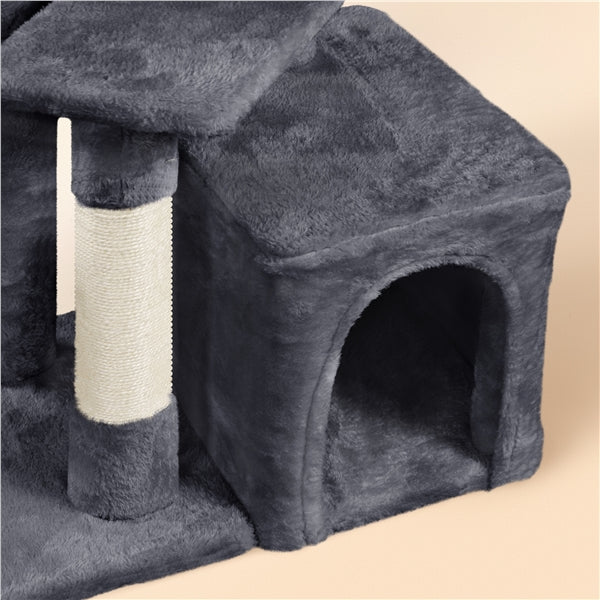 Cat Tower Plush Cover Cat Tree with Condo/Nest/Platform/Basket Big