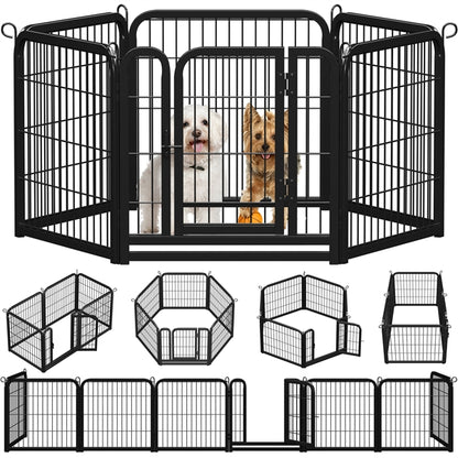 6 Panels Dog Pen Metal Pet Playpen Pet Fence