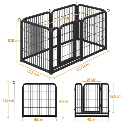6 Panels Dog Pen Metal Pet Playpen Pet Fence