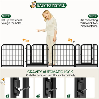 6 Panels Dog Pen Metal Pet Playpen Pet Fence