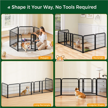 6 Panels Dog Pen Metal Pet Playpen Pet Fence