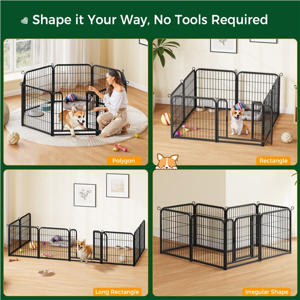 60cm Tall Dog Playpen Panels 8 Panels Dog Pen Metal Pet Playpen