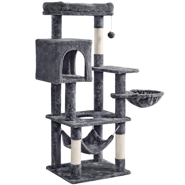 Multilevel Medium Cat Tree Plush Cat Tower with Sisal Scratching Posts