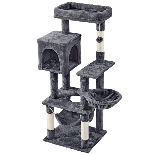 Multilevel Medium Cat Tree Plush Cat Tower with Sisal Scratching Posts