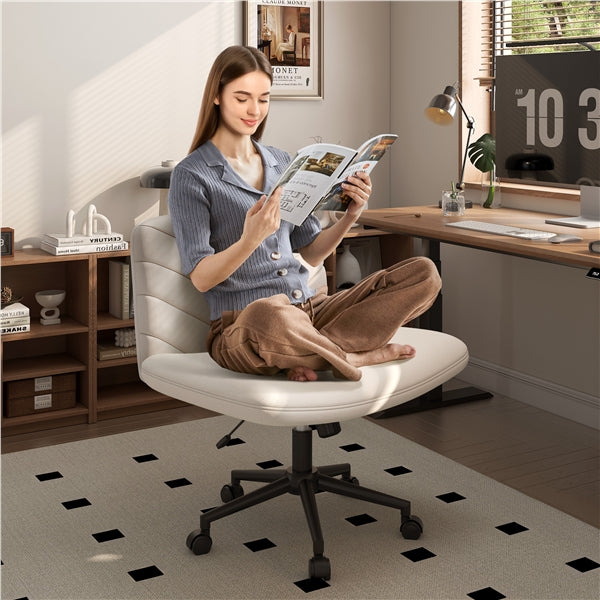 Fabric Swivel Desk Chair Cross Legged Office Chair Vanity chair Nail chair