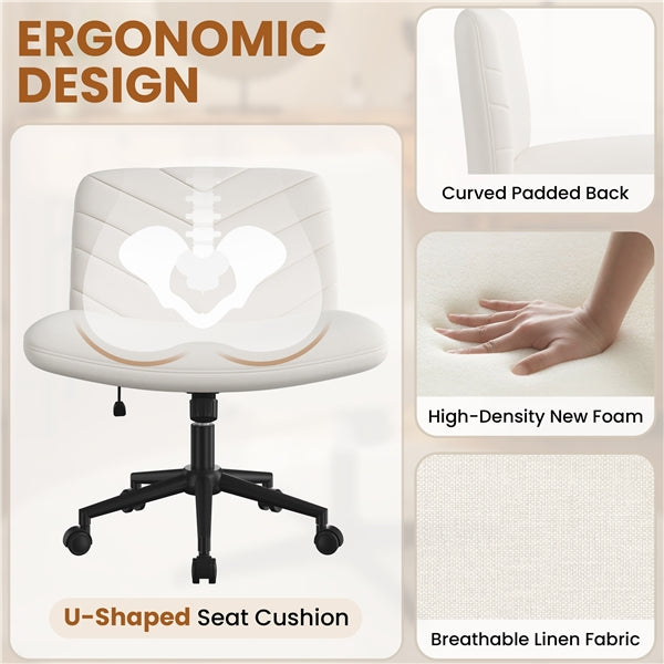 Fabric Swivel Desk Chair Cross Legged Office Chair Vanity chair Nail chair