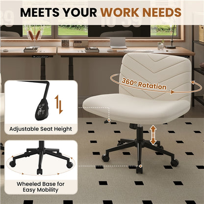 Fabric Swivel Desk Chair Cross Legged Office Chair Vanity chair Nail chair
