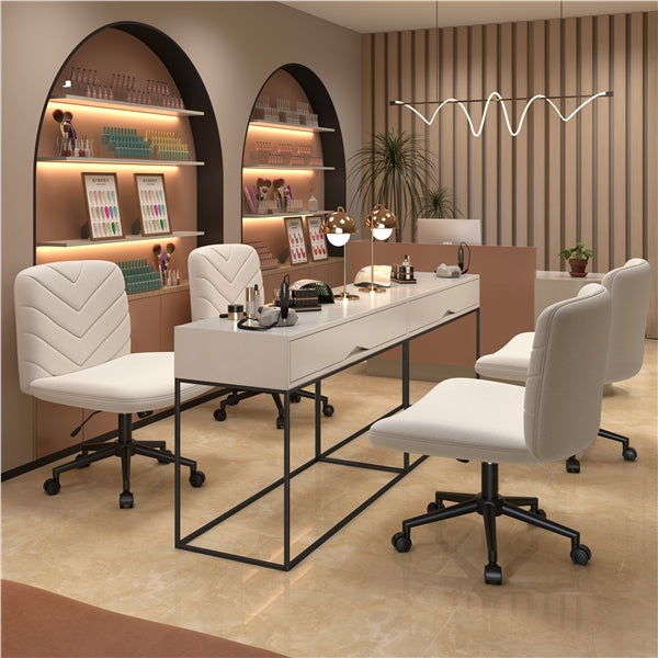 Fabric Swivel Desk Chair Cross Legged Office Chair Vanity chair Nail chair