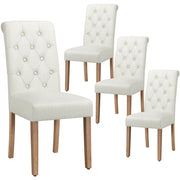 4pcs Classic Upholstered Dining Chairs High Back Kitchen Chairs