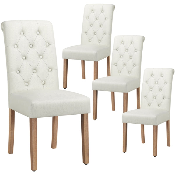 4pcs Classic Upholstered Dining Chairs High Back Kitchen Chairs