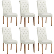 6x Classic Upholstered Dining Chairs High Back Kitchen Chairs