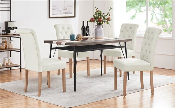 4pcs Classic Upholstered Dining Chairs High Back Kitchen Chairs
