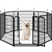 8-Panel Foldable Metal Pet Playpen with Door Indoor & Outdoor Dog Fence