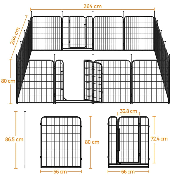 Yaheetech 2-Pack 8-Panel Pet Playpen with Gate Foldable Dog & Puppy Fence