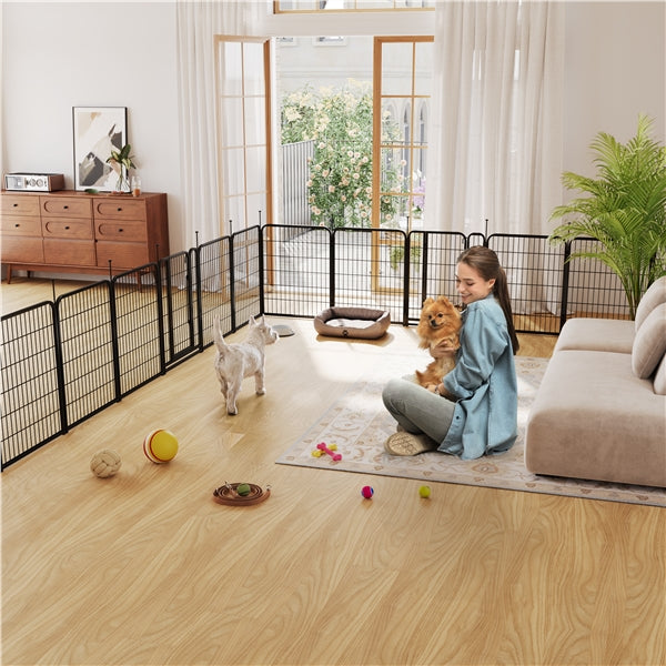 Yaheetech 2-Pack 8-Panel Pet Playpen with Gate Foldable Dog & Puppy Fence