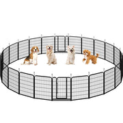 Yaheetech 24-Panel Dog Playpen Panels Puppy Playpen Metal Pet Fence with Door