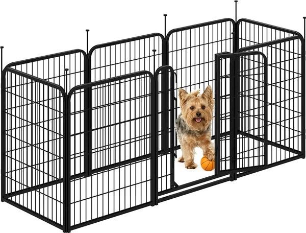 8-Panel Foldable Metal Pet Playpen with Door Indoor & Outdoor Dog Fence