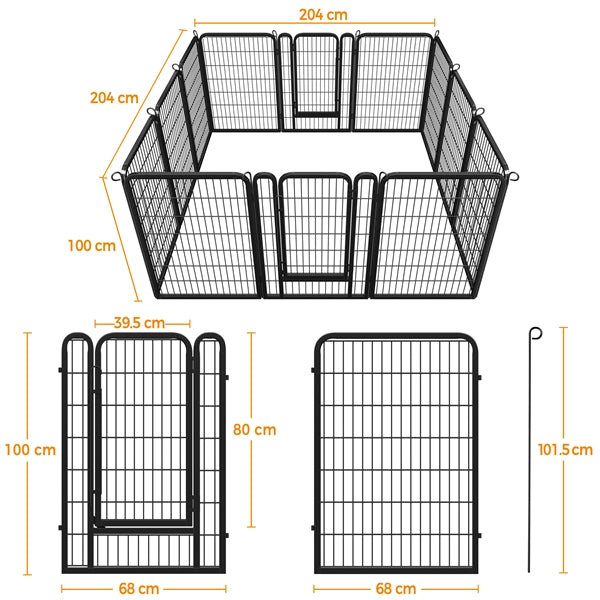 Set of 2 - 100cm Tall Dog Playpen Panels Dog Pen Dog Fence