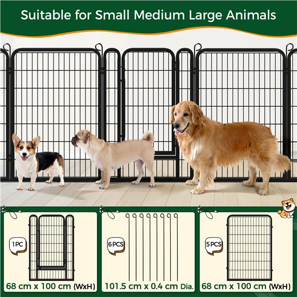 Set of 2 - 100cm Tall Dog Playpen Panels Dog Pen Dog Fence