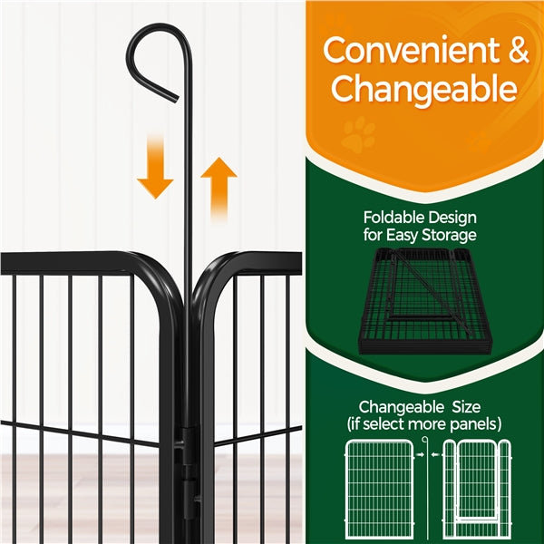 Set of 2 - 100cm Tall Dog Playpen Panels Dog Pen Dog Fence