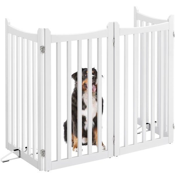 36″ Tall Freestanding Wooden Fence Four-Panel Pet Puppy Fence