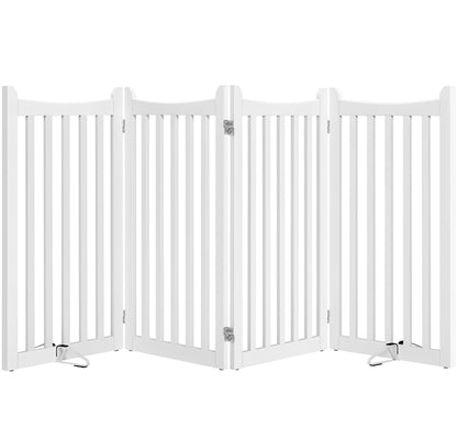 36″ Tall Freestanding Wooden Fence Four-Panel Pet Puppy Fence