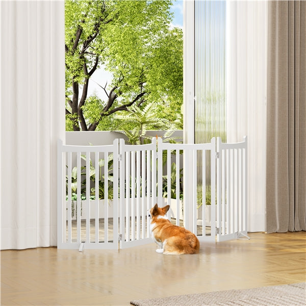 36″ Tall Freestanding Wooden Fence Four-Panel Pet Puppy Fence
