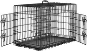 90 cm Dog Crate w/ Divider Foldable Metal Wire Dog Cage Kennel