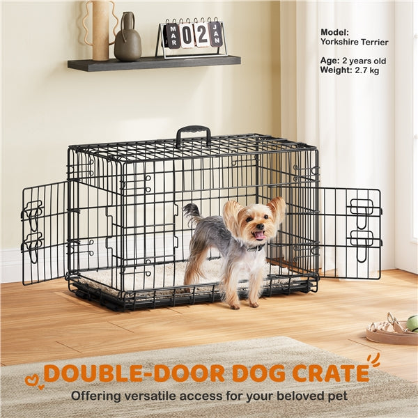 76 cm Dog Crate Foldable Metal Wire Dog Cage Pet Kennel