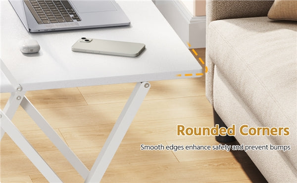 2-Tier Foldable Computer Desk w/ Monitor Shelf Small Table for Home Office