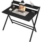 2-Tier Foldable Computer Desk w/ Monitor Shelf Home Office Table