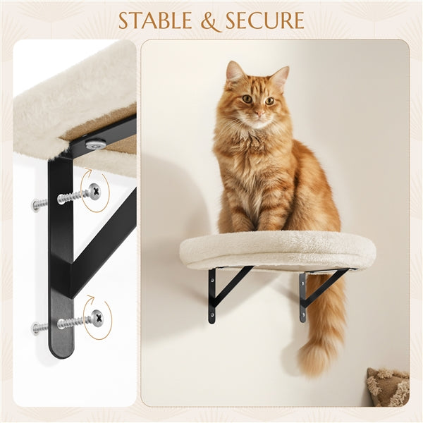 Yaheetech Wall-Mounted Cat Furniture — Cat Condo, Shelves, Basket & Scratching Post Set
