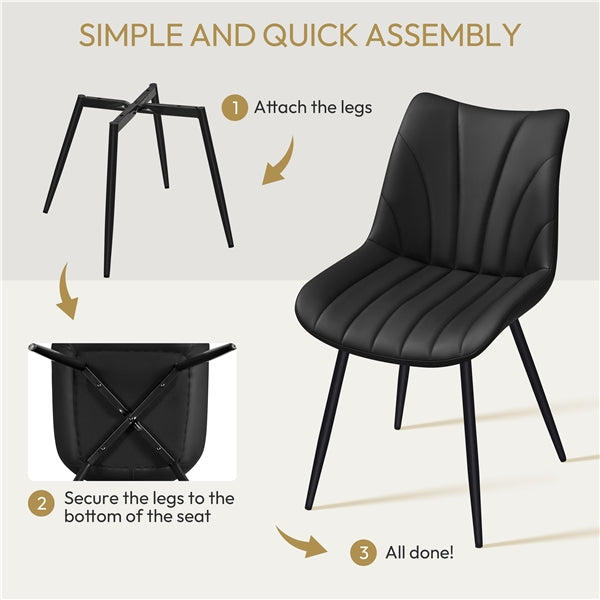 4x Modern Faux Leather Upholstered Dining Chairs Kitchen Chairs