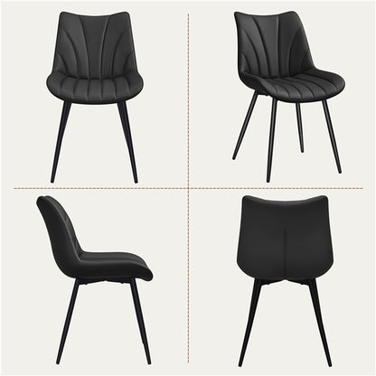 6x Upholstered Dining Chairs Kitchen Chairs with Metal Legs