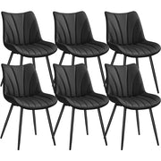6x Upholstered Dining Chairs Kitchen Chairs with Metal Legs