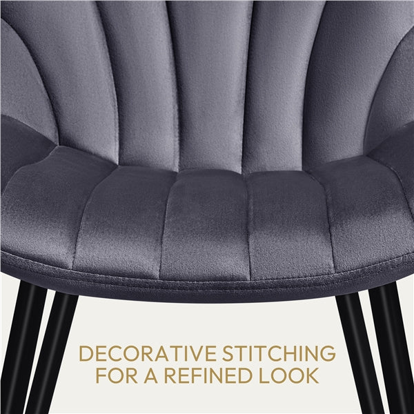 Set of 4 Modern Velvet Fabric Upholstered Dining Chairs with Metal Legs