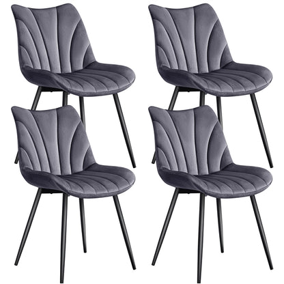 Set of 4 Modern Velvet Fabric Upholstered Dining Chairs with Metal Legs (Copy)