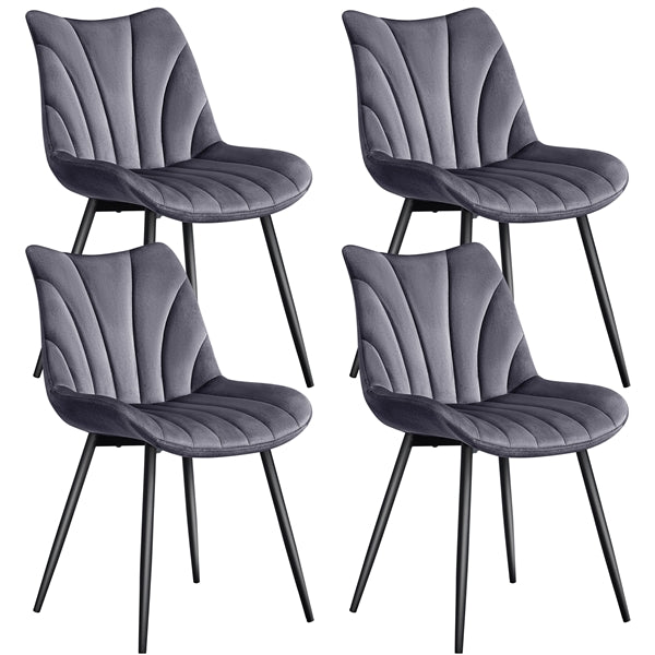 Set of 4 Modern Velvet Fabric Upholstered Dining Chairs with Metal Legs (Copy)