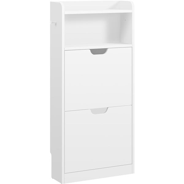 4-Layer Dual Flip-Drawer Shoe Cabinet Modern Freestanding Shoe Storage Cabinet