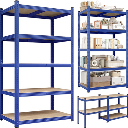180cm H Heavy-Duty 5-Tier Garage Storage Shelf Rack Steel Shelving Unit