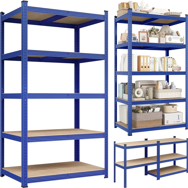 180cm H Heavy-Duty 5-Tier Garage Storage Shelf Rack Steel Shelving Unit