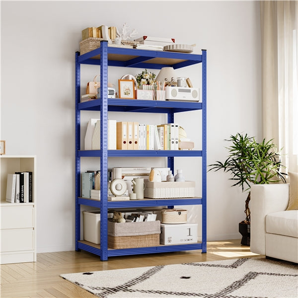 180cm H Heavy-Duty 5-Tier Garage Storage Shelf Rack Steel Shelving Unit